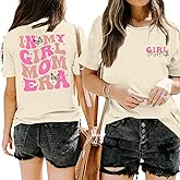 Lubpow Mama Shirts for Women in My Girl Mom Era Shirt Funny Letter Printed Graphic Tees Casual Tops