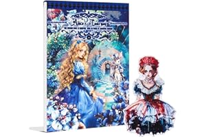 Dwpetzo Vintage Alice's Journey Pre-Cut Journal Sticker Book for Junk Journaling, Dual PET and Writing Paper Materials, Collage Stickers for Scrapbooking Supplies, Planner, Bujo, A5, 20 Sheets