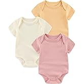 ZAVBABY Newborn Baby Boy Girl Bodysuits Short Sleeve Summer Infant Clothes 0-12 Month