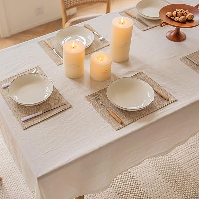 Home Brilliant Linen Placemats Set of 6 Burlap 33x48 cm 13x19 in