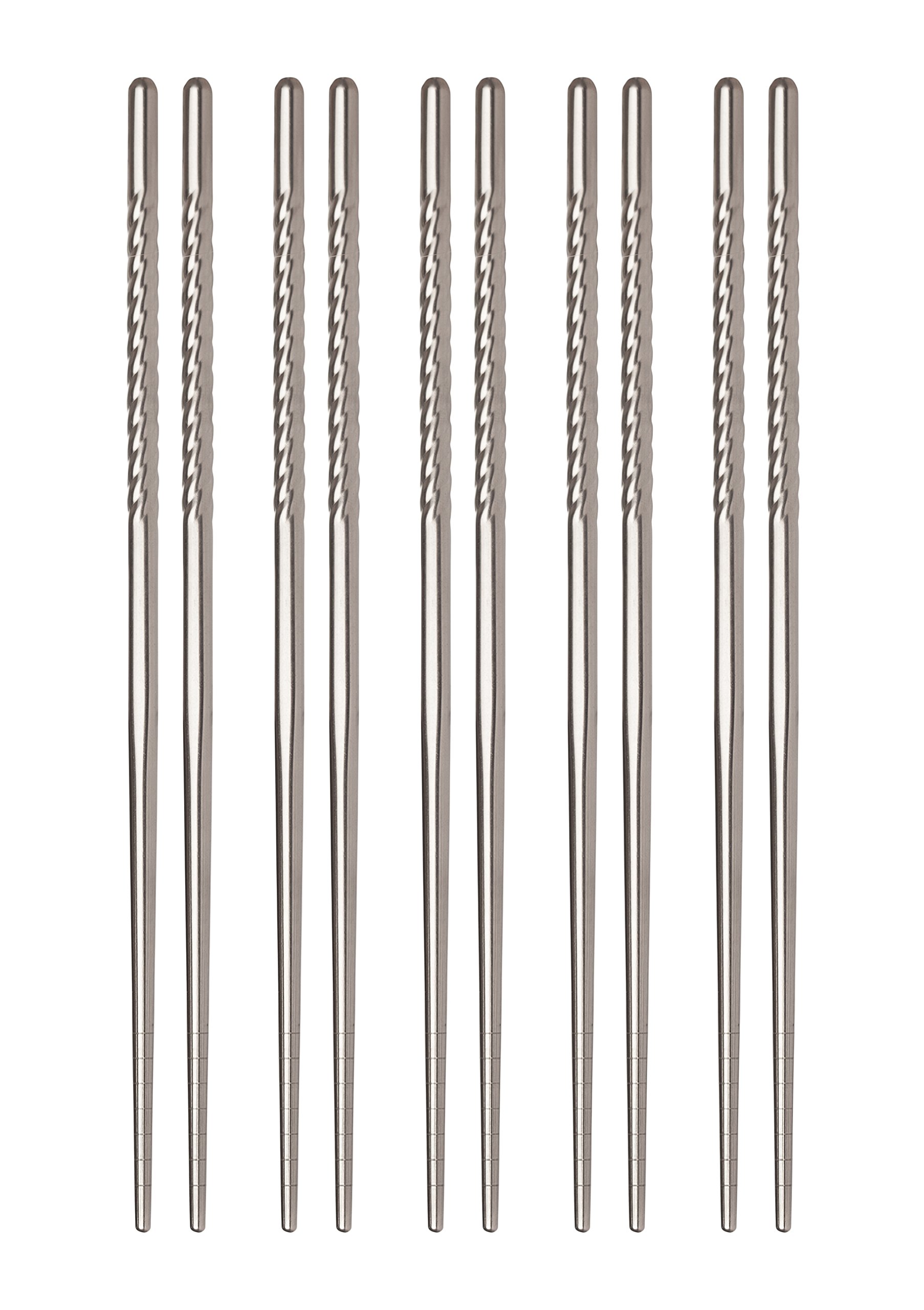 Helen’s Asian Kitchen Stainless Steel Chopsticks, 9-Inches, 5-Pair