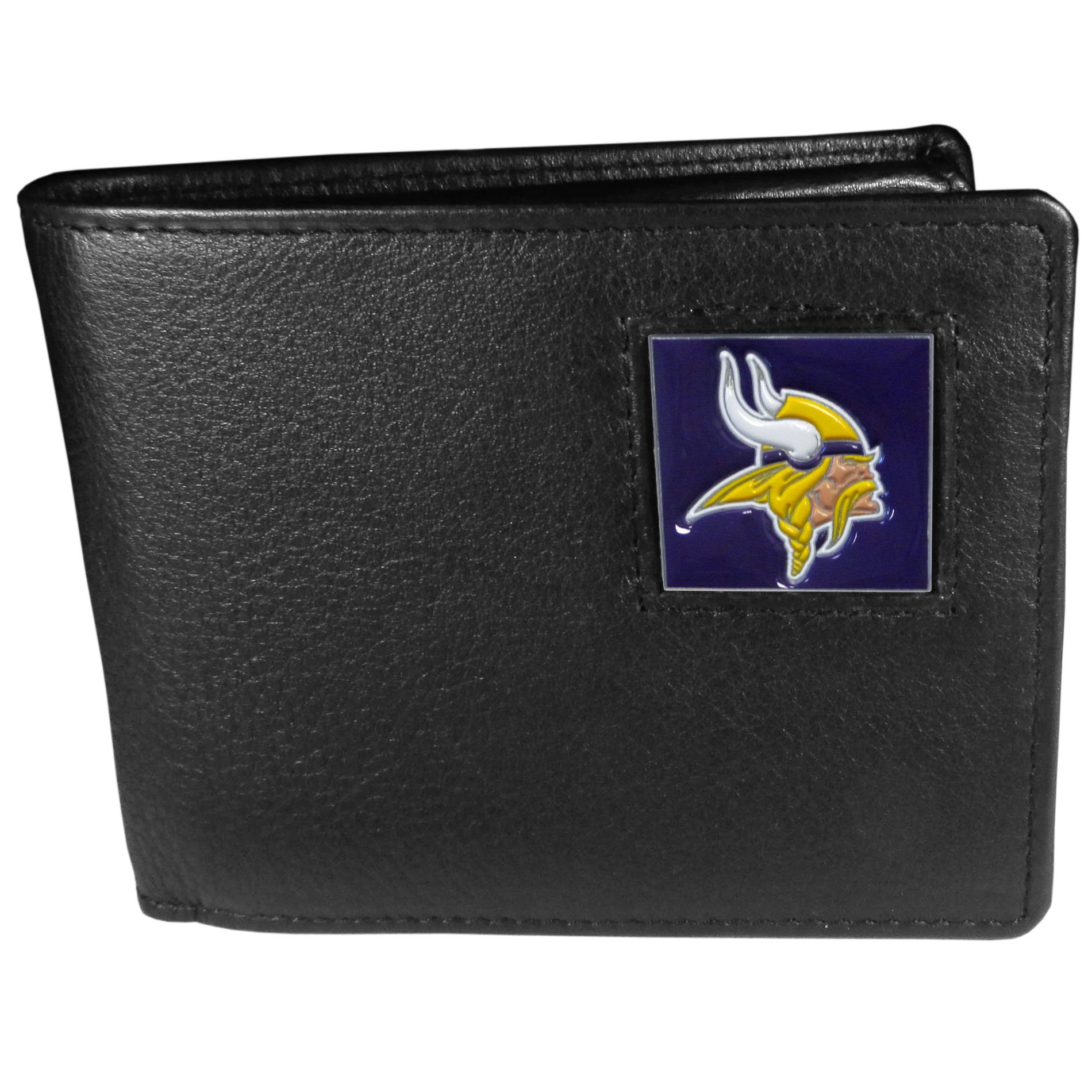 Siskiyou NFL Sports Mens Minnesota Vikings Leather Bi-fold Wallet One Size Black — image 1