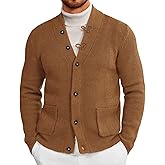 Runcati Mens Cardigan Sweater Casual V Neck Button Down Cardigan Ribbed Knitted Winter Chunky Sweaters with Pockets