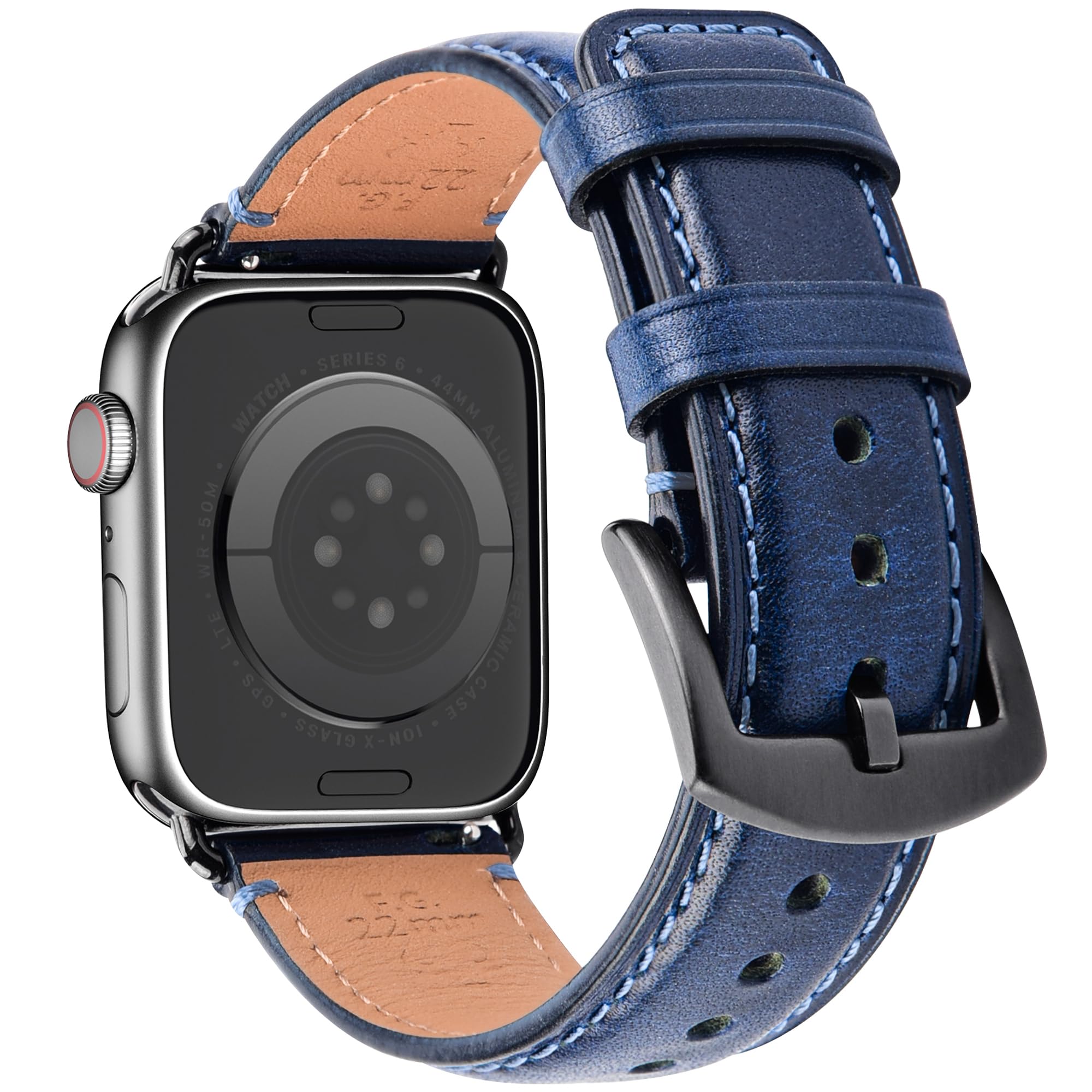 Wristitani Leather Strap Compatible with Apple Watch Strap 49mm 46mm 45mm 44mm 42mm 41mm 40mm, Men Women Genuine Leather Replacement Watch Strap Compatible with iWatch Ultra Series10 9 8 7 6 SE 5 4 — image 1