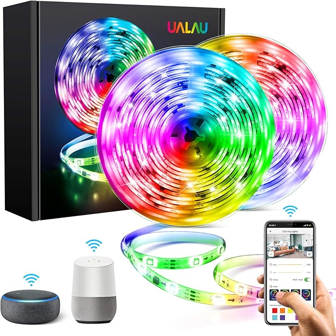 UALAU DreamColor Led Strip Lights Work with Alexa & Google Assistant