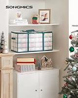 SONGMICS Christmas Ornament Storage Box 128 Slots Forest Green RFB029C01 view 2