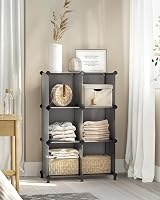 SONGMICS 6 Cube Storage Unit Modular Plastic Organizer 30x30x30 cm Grey LPC06G view 4