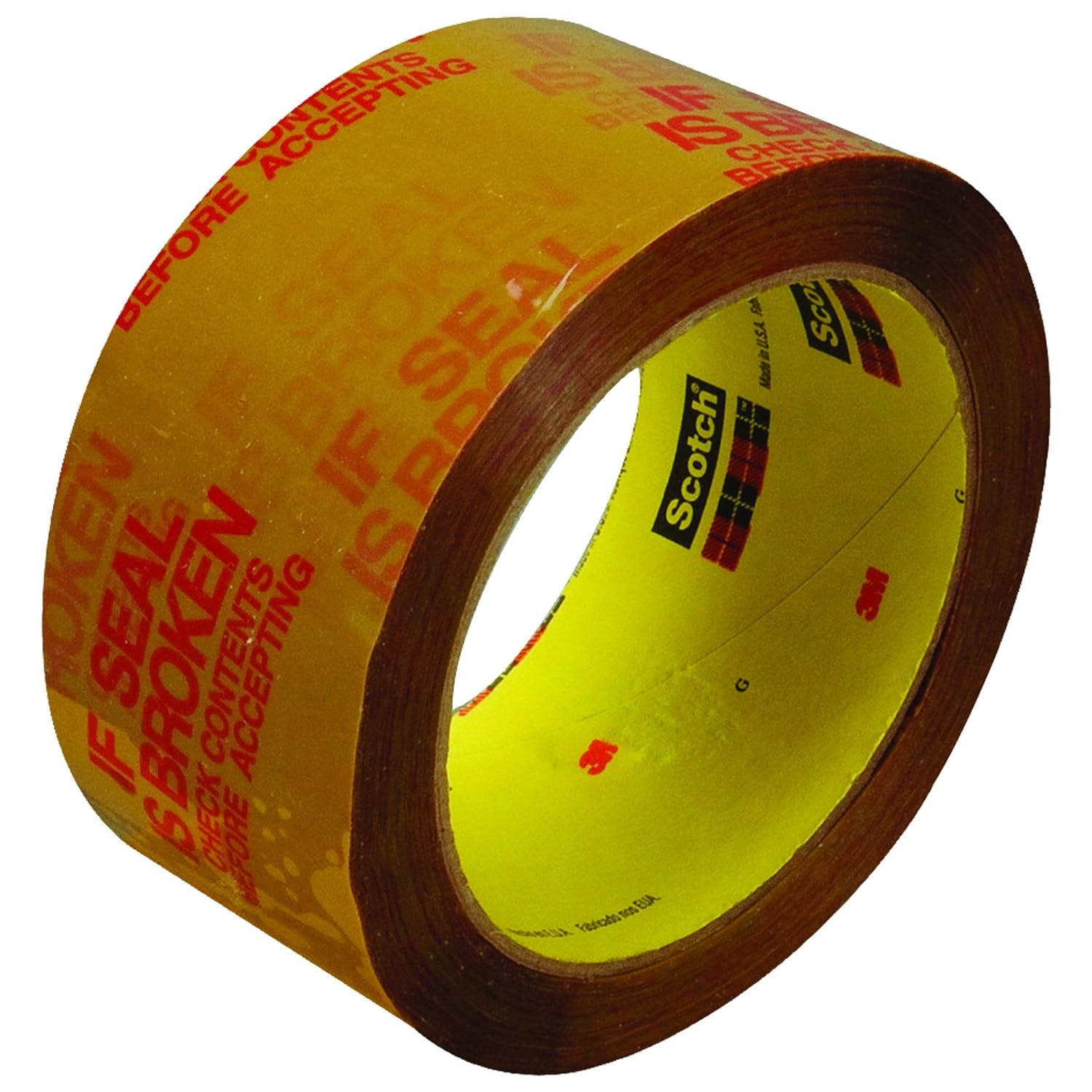 Scotch T90137326PK Tan/Red #3732 Pre-Printed Carton Sealing Tape, 2" x 55 yd. (Pack of 6)