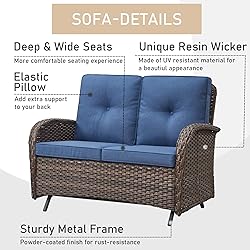 HUMMUH 5-Piece Patio Furniture Set with Fire