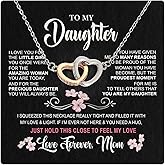 Larvincy To My Daughter Necklace – Meaningful Valentine’s Day Gift from Parents with Heartfelt Message Card & Elegant Box