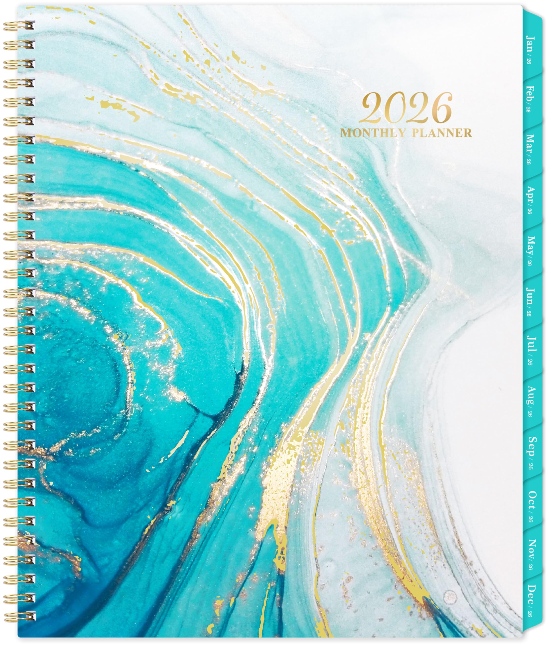Photo 1 of 2026 Monthly Planner/Calendar - January 2026 - December 2026, Monthly Planner 2026, 12 Months Calendar with Tabs & Note Pages, 9" x 11", Twin-Wire Binding and Two-Side Pocket, Perfect Organizer