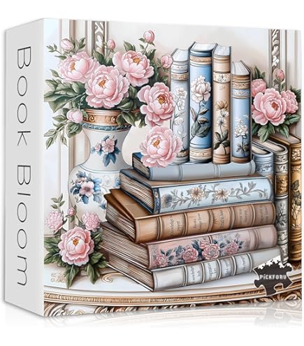 Purple Flower Books Jigsaw Puzzle - 1000 Piece Nature Floral Art Puzzle For Adults | 23.9x23.9 Inch Finished Size - View #4