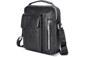 CASEDEER Small Crossbody Bag for Men, PU Leather Purse Messenger Crossbody Bags Satchel Pouch Sling Chest Work Travel Outdoor