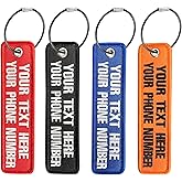 Personalized Luggage Tags, Customize Your Text, Double-Sided Embroidery, Key Tag Travel Luggage Labels for Suitcases Backpacks Handbag