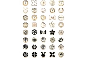 ASEKONC 40 Style Cute Enamel Lapel Pin Set,Mini Brooch Pin Badges Cover Up Buttons for Women Shirts,Dresses,Cardigan Collar Safety Pins,Cuff Links,Clothing Bags Accessories Supplies DIY Crafts