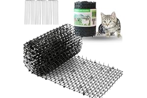 EVANCENT Scat Mat for Cats Black, 13ft Cat Repellent Mats with 6 Garden Staples, Plastic Training Scat Mat with Spikes, Anti-Cat Mats Dog Digging Deterrent Pad for Indoor and Outdoor Sofa Garden Flowerbeds