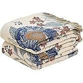VANJOROY Boho Throw Blanket, 100% Organic Cotton Breathable Ultra Soft Bed Quilt Throw - All Season Floral Bird Butterfly Farmhouse Decor Blanket for Sofa Couch Chair and Gift. 60" x 80"