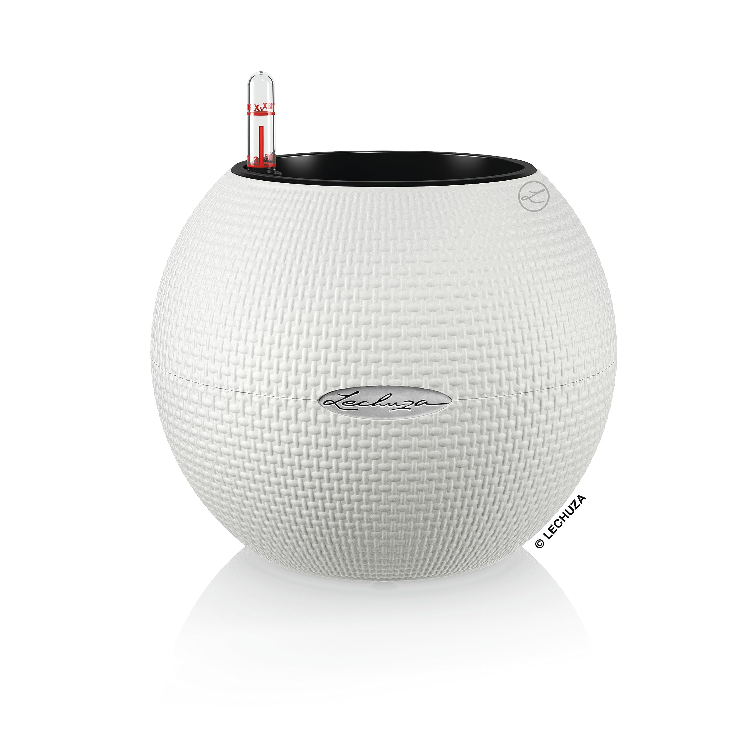 Lechuza PURO Color 20 Self Watering Planter Small Plastic Indoor Plant Pot without Drainage Hole D20 H16 cm White