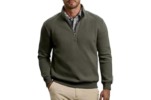 JMIERR Men's Half Zip Sweatshirt Mock Neck Pullovers Casual Basic Long Sleeve Solid Color Sweaters