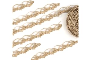 AIETSYEI Gold Lace Trim Metaillic Venice Lace Trim Gold Embroidery Lace Trim Curve Craft Lace for Sewing, Costumes, Gowns, Home Decor (4.8 Yards)