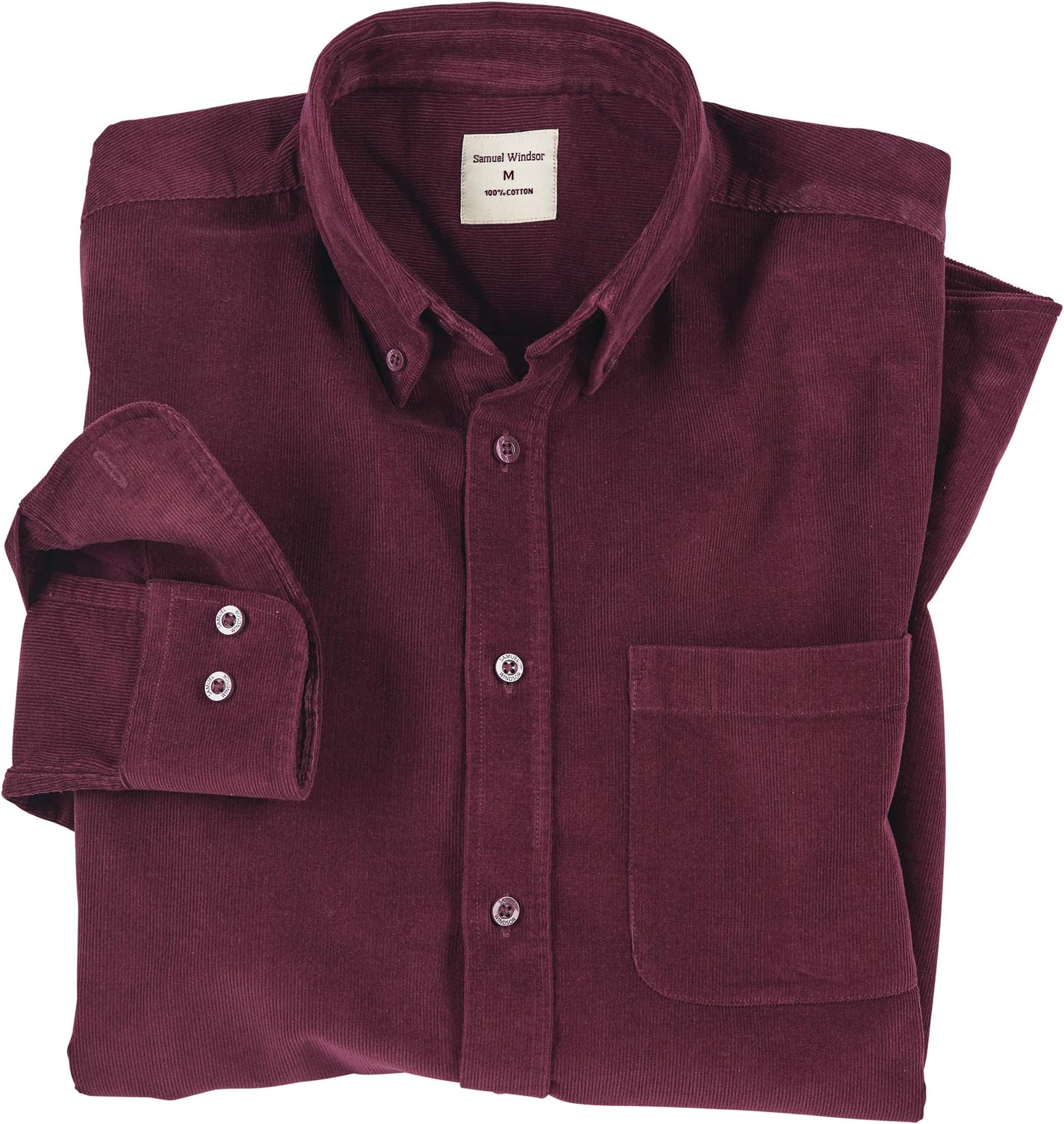 Samuel Windsor Men's Long Sleeve Corduroy Shirt
