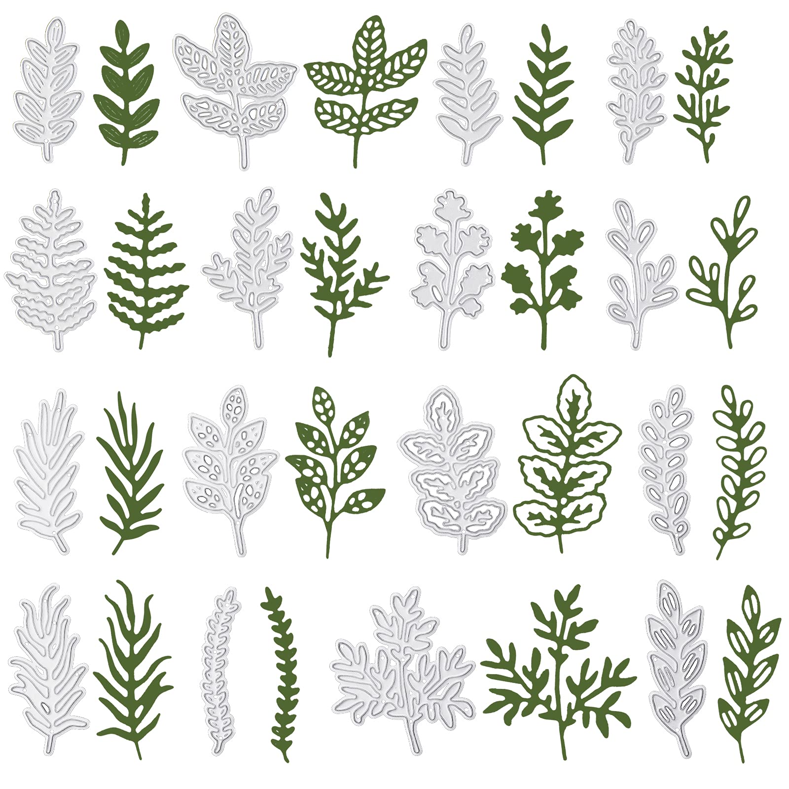 OOTSR 16PCS Leaf Cutting Dies, DIY Craft Carbon Steel Embossing Template, Metal Cutting Dies for Card Making,Scrapbook Paper Cards Album Stencil