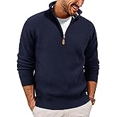 PJ PAUL JONES Men Quarter Zip Pullover Sweaters Lightweight Knit Dress Sweater for Glof Work Casual