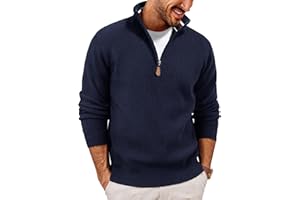 PJ PAUL JONES Men Quarter Zip Pullover Sweaters Lightweight Knit Dress Sweater for Glof Work Casual