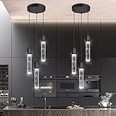dolria 3-Lights Pendants Light for Kitchen Island Chandeliers Dining Room Pendant Lighting Fixture Bubble Crystal Ceiling Han