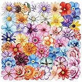 50PCS Flower Stickers PET Transparent Stickers