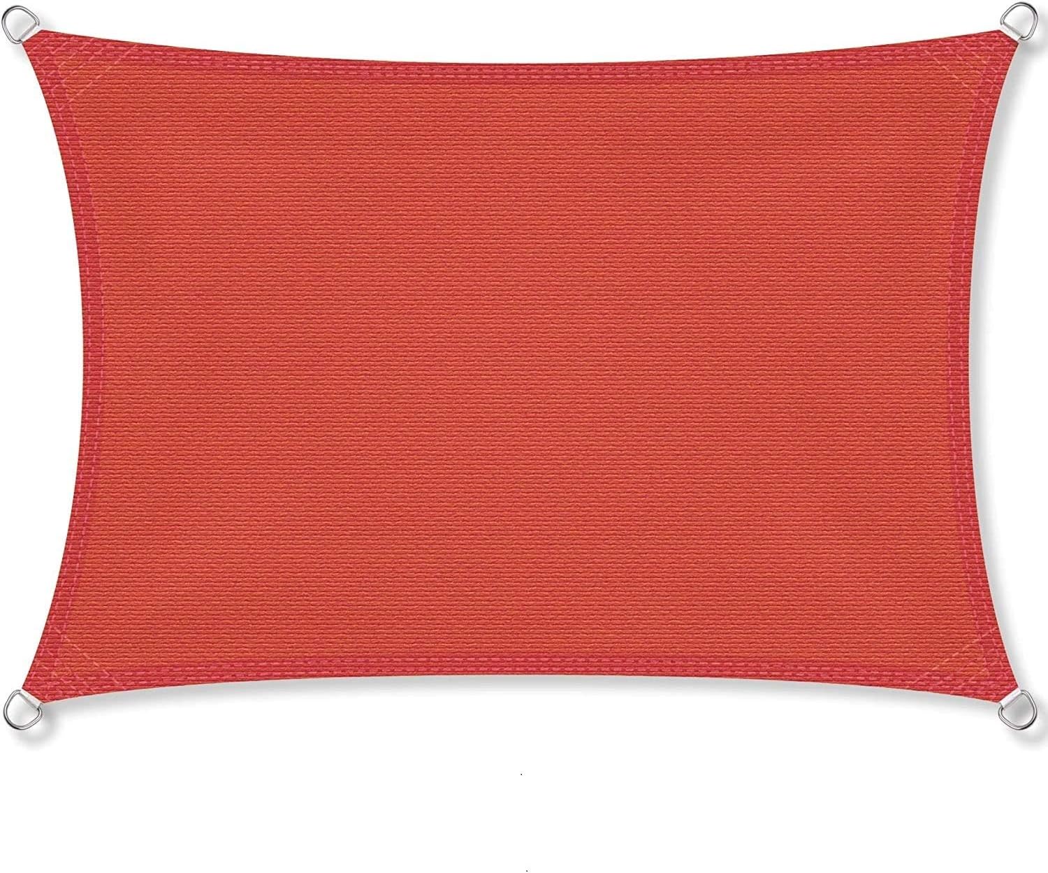 shimytop Sun Shade Sail Rectangle 10'x13' UV Block Red Outdoor Awning Shade Cover 185GSM HDPE Shade Sail for Patio, Carport, Outdoor, Backyard, Garden Playground