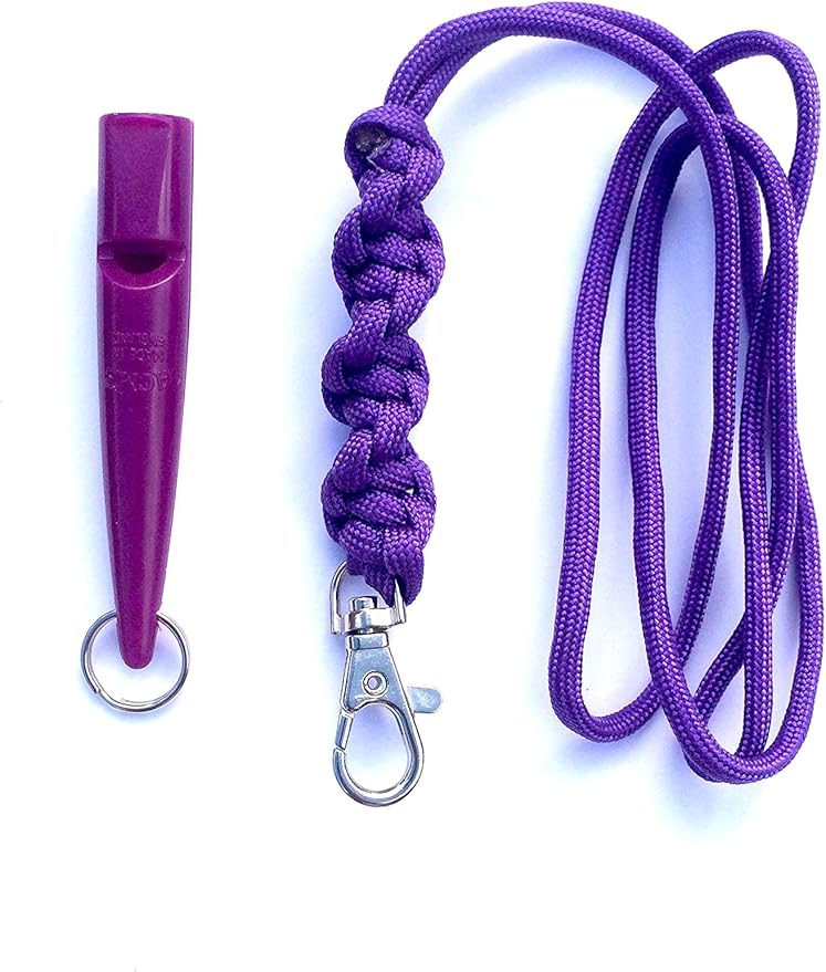 Acme 211.5 Dog Whistle & Lanyard with Barley Twist Knot 3mm in Purple