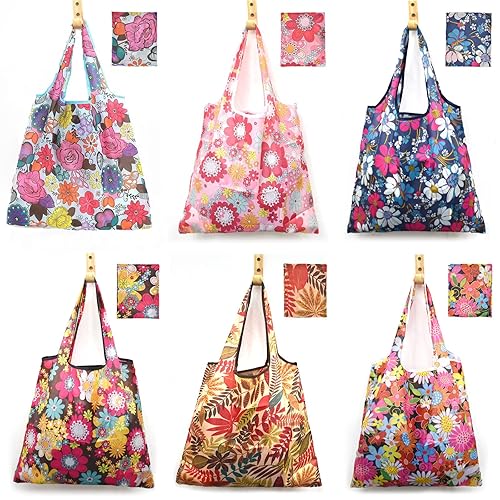 MRYUWB Pcs Set Reusable Grocery Bags, Foldable Shopping Bags - Main Image