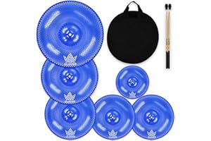 ULUOBO Low Volume Cymbal Pack 6 Pieces, Silent Cymbals, Quiet Cymbals Set for Drummer Practice, 10''Splash+14''Hihat+16"Crash