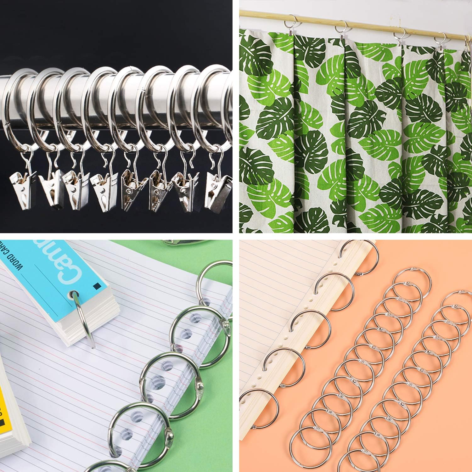 120Pack 1 Inch Binder Rings, Loose Leaf Binder Rings Office Book Rings, Nickel Plated Steel Binder Rings, Key Chain Key Rings, Metal Book Rings for School, Home or Office : Office Products