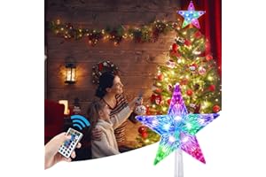 KBG 9-Inch Battery-Powered Color-Changing Tree Topper Light with Remote Controller for Christmas Tree Decoration