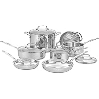 Cuisinart 77-11G Chef's Classic Stainless 11-Piece Cookware Set - Silver