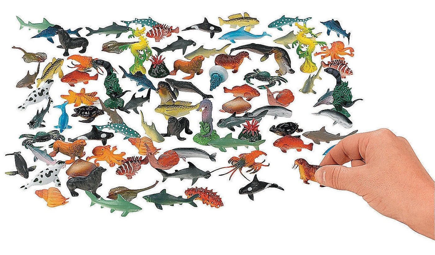 Ocean Animals 2.25 Inches - Pack of 90 –Assorted Ocean Figures Aquatic Animal Toys – for Kids Great Party Favors, Bag Stuffers, Fun, Toy, Gift, Prize – by Kidsco