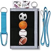 Yollber Kids Wallet for Boys,Boy Wallet for Kids,Cute Zipper Wallets with Coin Pocket and Card Holders,Trifold Wallet Sport Ball,Childrens Birthday Christmas Gifts(Ball)