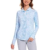M MOTEEPI Long Sleeve Shirts for Women with Thumb Hole Quick-Dry Womens Golf Shirt Pullover UPF 50+ Ladies Sun Shirts