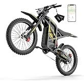 Gyrocopters ZX3 Electric Dirt Bike for Adults Speed 60 Km/h PAS Range 161Km | With NFC Lock Key Card, 24.5" Fat Tires, Peak 2