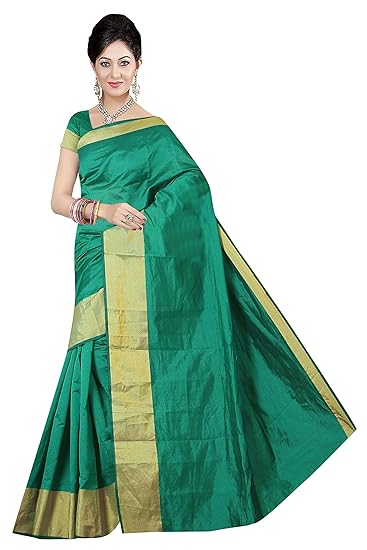 Winza Designer Womens Cotton Saree with Blouse (TD-5002)