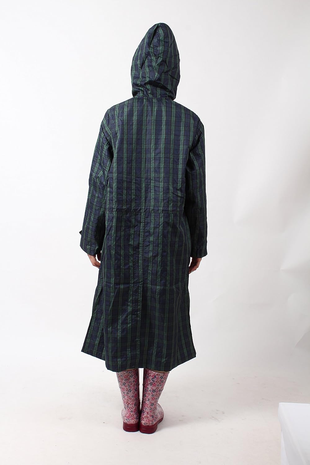 Amazon Newサイクルレインコート M L グリーンチェック レインコート ポンチョ 通販