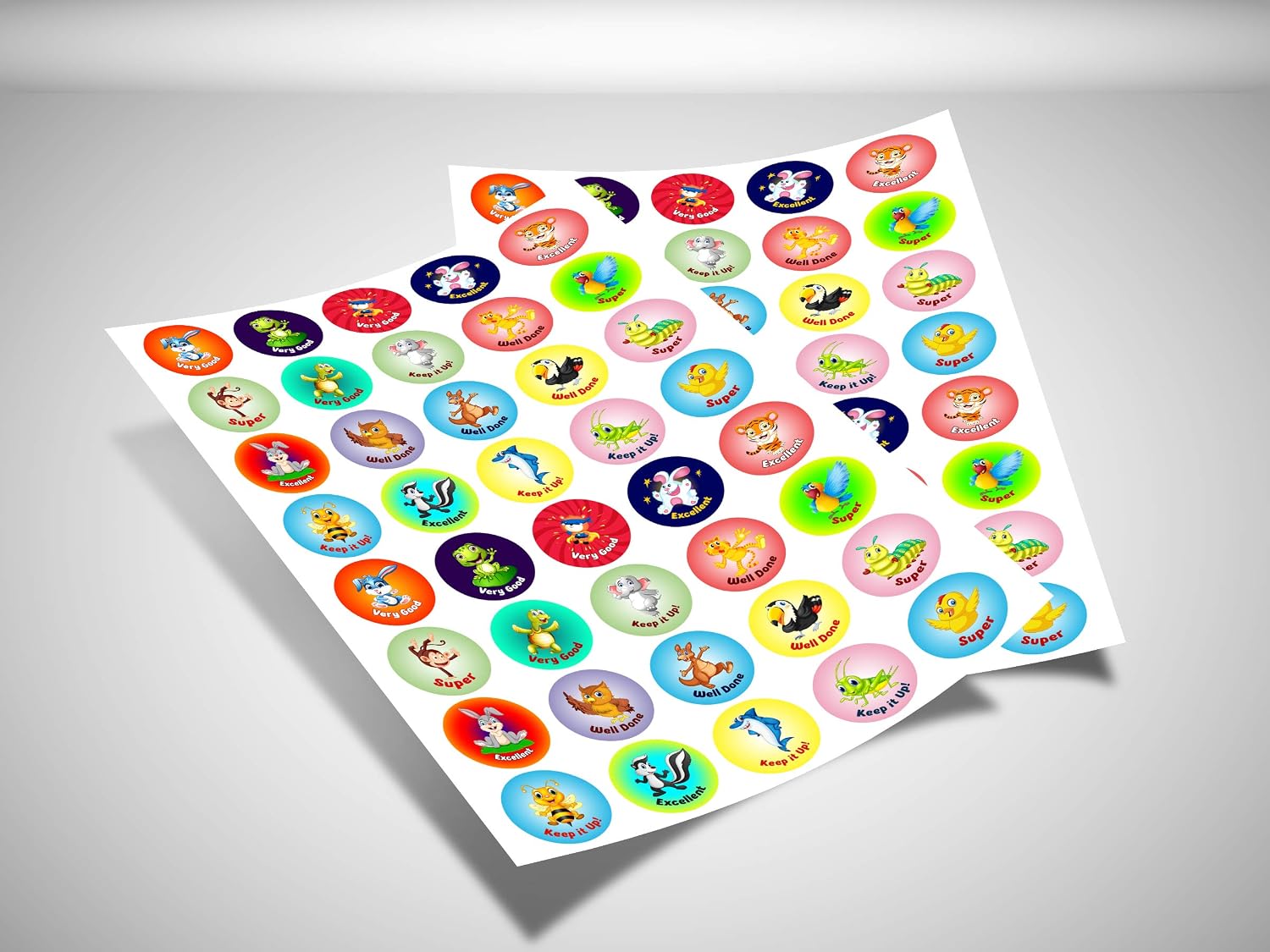 120 Motivational Cartoon Animal Reward Stickers with waterproof for Kids or Children’s Achievements Appraisal vinyl Sticker,30 mm Circle Labels #SNP01 - Sara Prints - Image 4