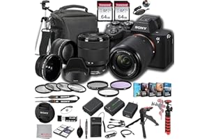 Sony a7 IV Mirrorless Digital Camera 33MP w/ 28-70mmmm Lens ILCE-7M4K/B, 128GB Memory.43 Wide & 2X Lenses, Case. Tripod, Filters, Hood, Spare Battery & Charger, Software Kit -Deluxe Bundle