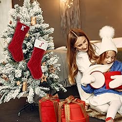 VRFASHION Christmas Stockings with Initials, Letter