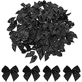 Mini Black Bows, 100 Pcs 1 Inch Black Ribbon Bow Mini Bows for Crafts Tiny Premade Bow for DIY Sewing Crafts Gift Wrapping Hair Accessories Wedding Birthday Party Scrapbooking Decorations