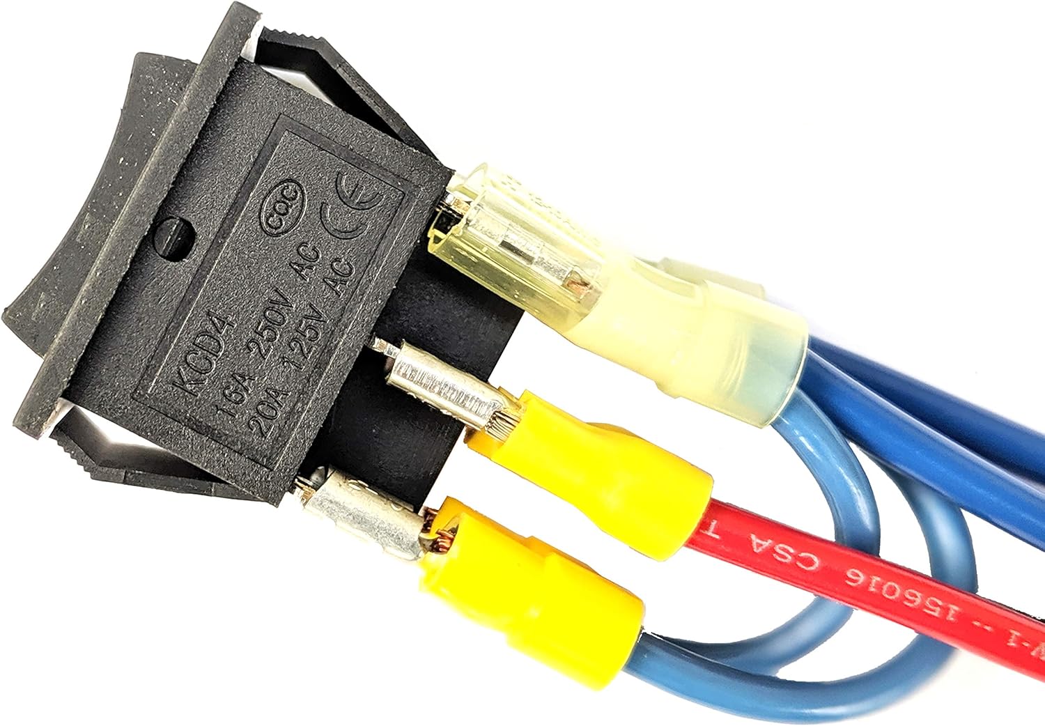 IndusTec Wired 20 AMP 12V - DC Motor Polarity Reversing Rocker 3 Position Momentary automatic reset Switch - - 