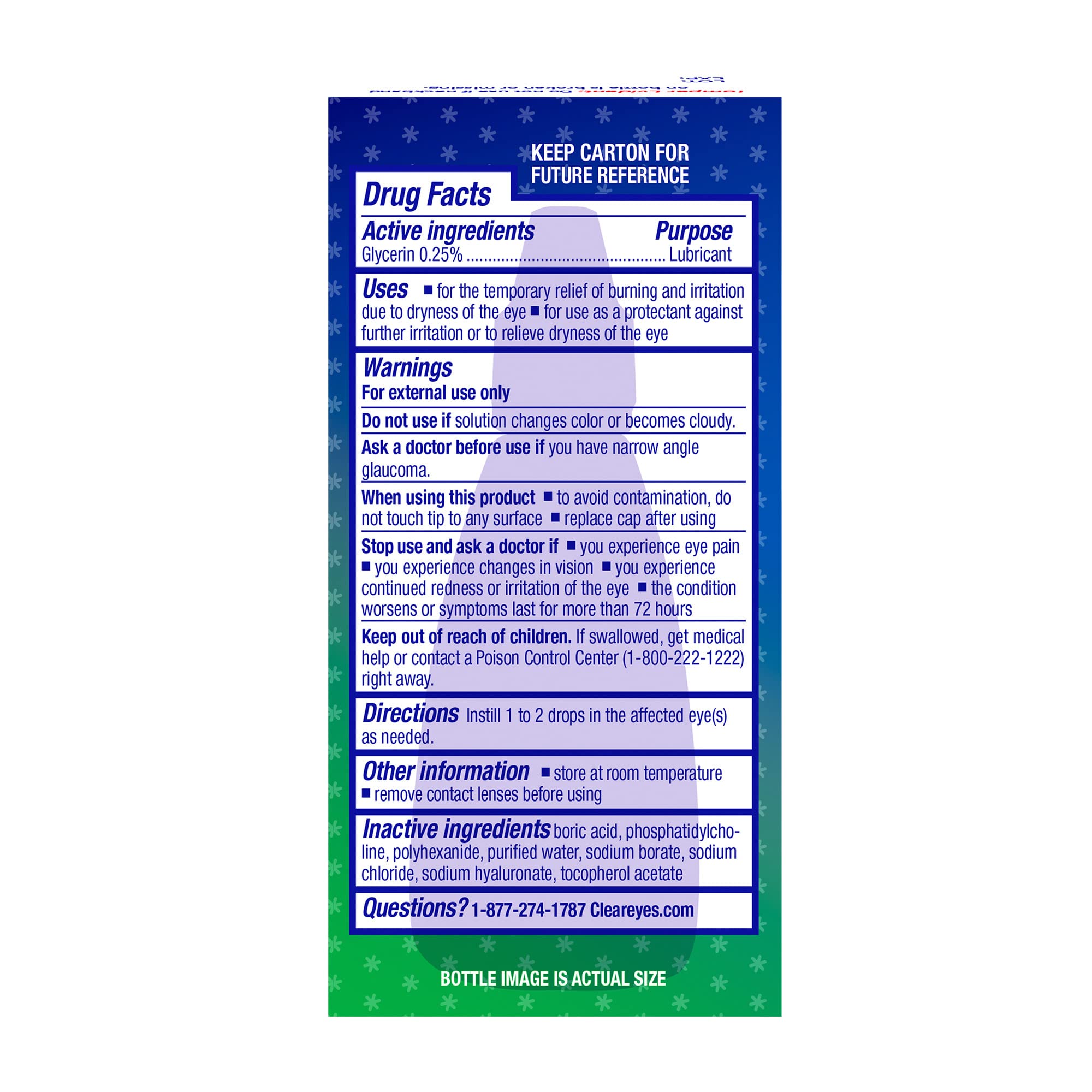 Clear Eyes Dry & Itchy Eye Relief Eye Drops, 0.5 Fl Oz