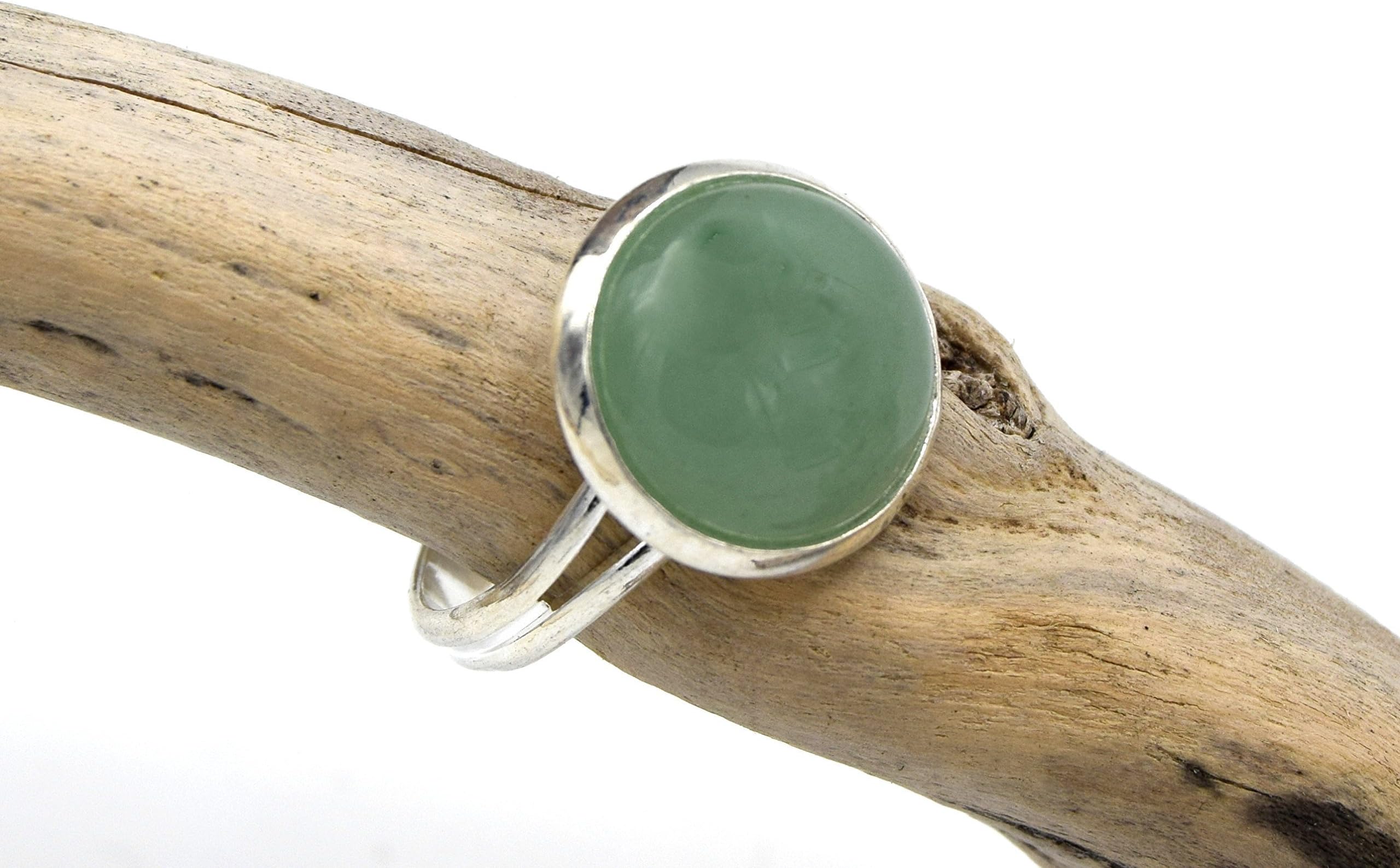 ETHNIC FEATHERAventurine ring silver green, adjustable ring aventurine gemstone - Silver green aventurine ring, adjustable aventurine gemstone ring